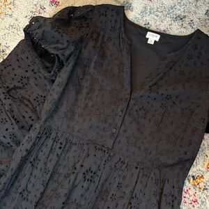 J. Crew Puff Sleeve Eyelet Midi Dress